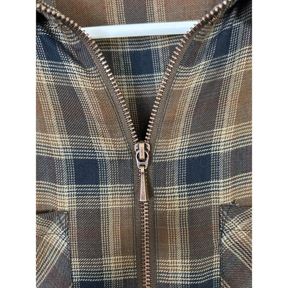 Soft Surroundings Dress Women's‎ XS Dorset Drop Waist Flannel Midi Brown Plaid - Picture 3 of 12